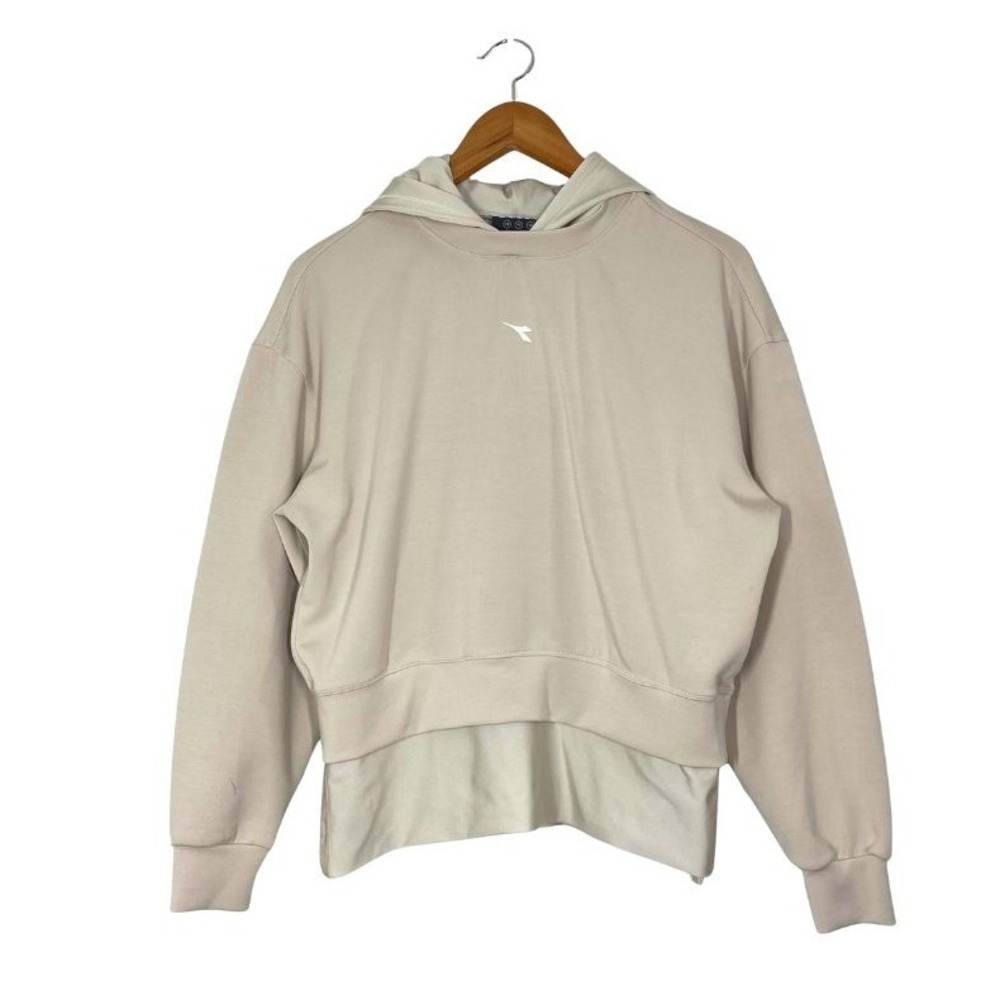 Diadora Beige Hoodie XS Women's Athleisure‎ Diadry Yoga Activewear Neutral Basic
